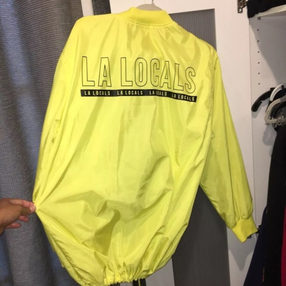 Forget 21 long oversized yellow windbreaker